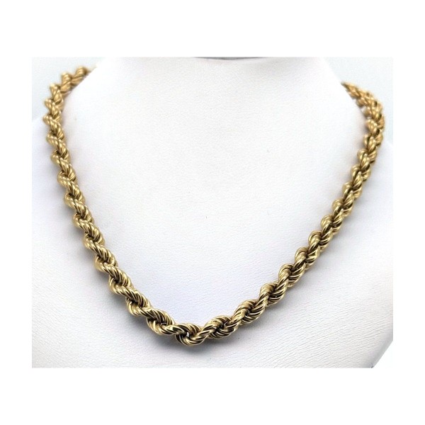Cadena cordon salomonico de oro 18k 60 cm